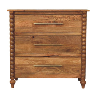 Spindle 3-Drawer Chest - front view