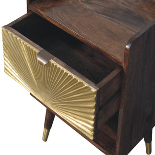 Sunburst Brass Inlay Bedside - lifestyle bedroom setting