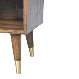 Sunburst Brass Inlay Bedside - dimensions scale