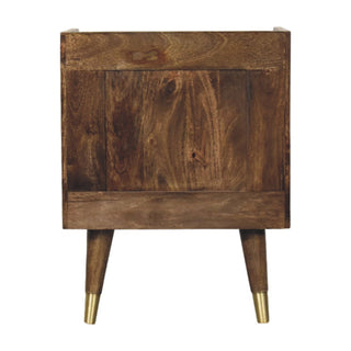 Sunburst Brass Inlay Bedside - product white background