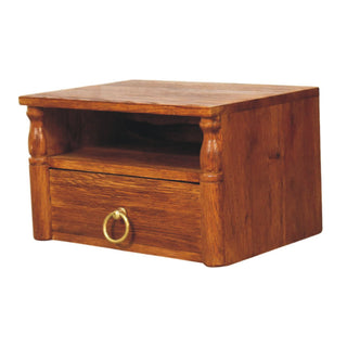Turned Pillar Wall Nightstand - floating wall mounted installation