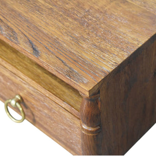 Turned Pillar Wall Nightstand - dimensions scale