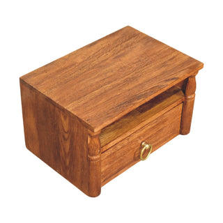 Turned Pillar Wall Nightstand - drawer open interior