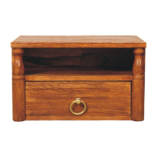 Turned Pillar Wall Nightstand - front view