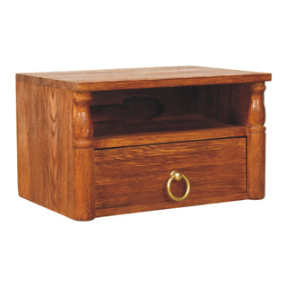 Turned Pillar Wall Nightstand - side angle view