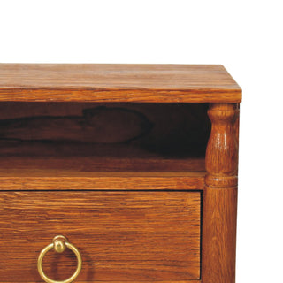 Turned Pillar Wall Nightstand - turned pillar detail close-up