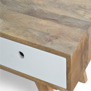 Two-Tone Hand Painted Media Unit - leg detail close-up