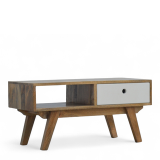 Two-Tone Hand Painted Media Unit - side angle view