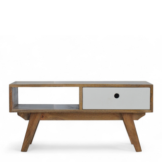 Two-Tone Hand Painted Solid Wood Media Unit - front view