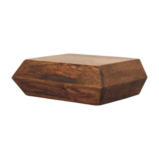 Vael Floating Media Unit Golden Teak Faceted - floating wall mounted installation