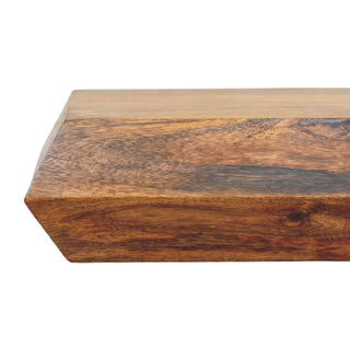 Vael Floating Media Unit Golden Teak - faceted texture detail close-up