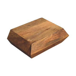 Vael Floating Media Unit Golden Teak - discreet hidden drawer open
