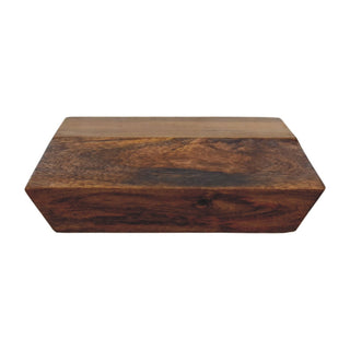 Vael Floating Media Unit Golden Teak Faceted with Discreet Drawer - front view