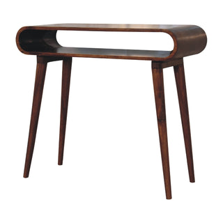 Veno Hallway Console Table – Chestnut Mango Wood – rear view showing open loop frame and mango wood construction