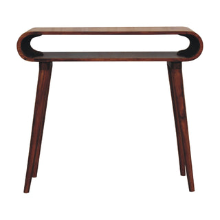 Veno Hallway Console Table – Chestnut Mango Wood – front view on white background