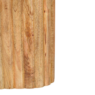 Vera Marble Side Table Fluted Mango Wood - styled with decor
