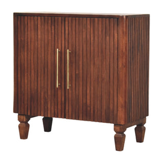 Vesper Sideboard Cabinet Fluted Mango Wood - side angle view