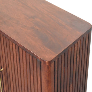 Vesper Sideboard Cabinet Fluted Mango Wood - leg detail close-up