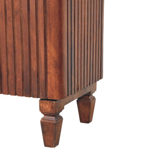 Vesper Sideboard Cabinet Fluted Mango Wood - wood grain close-up