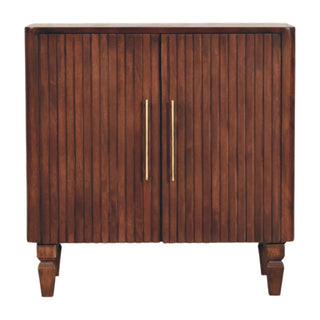 Vesper Sideboard Cabinet Fluted Mango Wood Twin-Door - front view