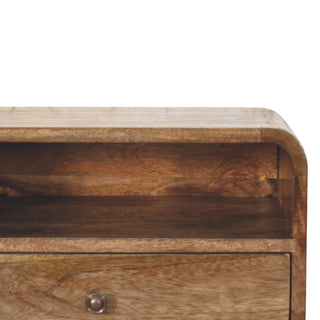 Wall-Mount Open Slot Bedside - open slot storage detail