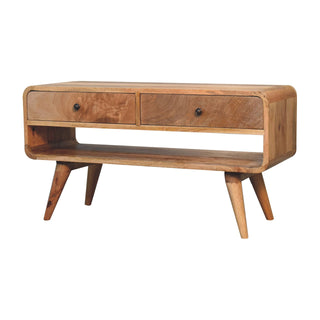 Wren Media Unit Raw Oak - side angle view